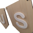 Gepersonaliseerde houten naam slinger met acrylaat