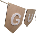 Gepersonaliseerde houten naam slinger met acrylaat