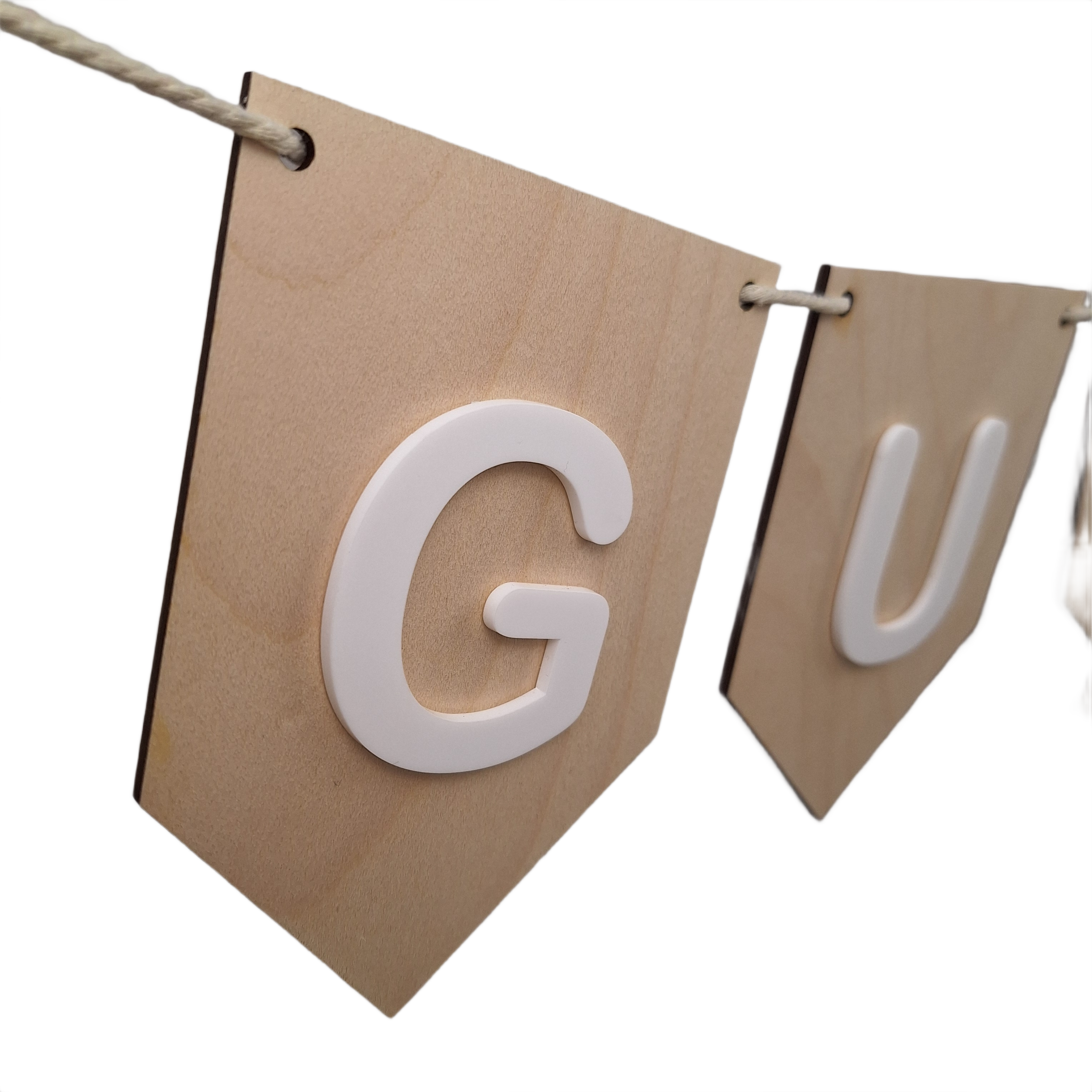 Gepersonaliseerde houten naam slinger met acrylaat