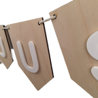 Gepersonaliseerde houten naam slinger met acrylaat