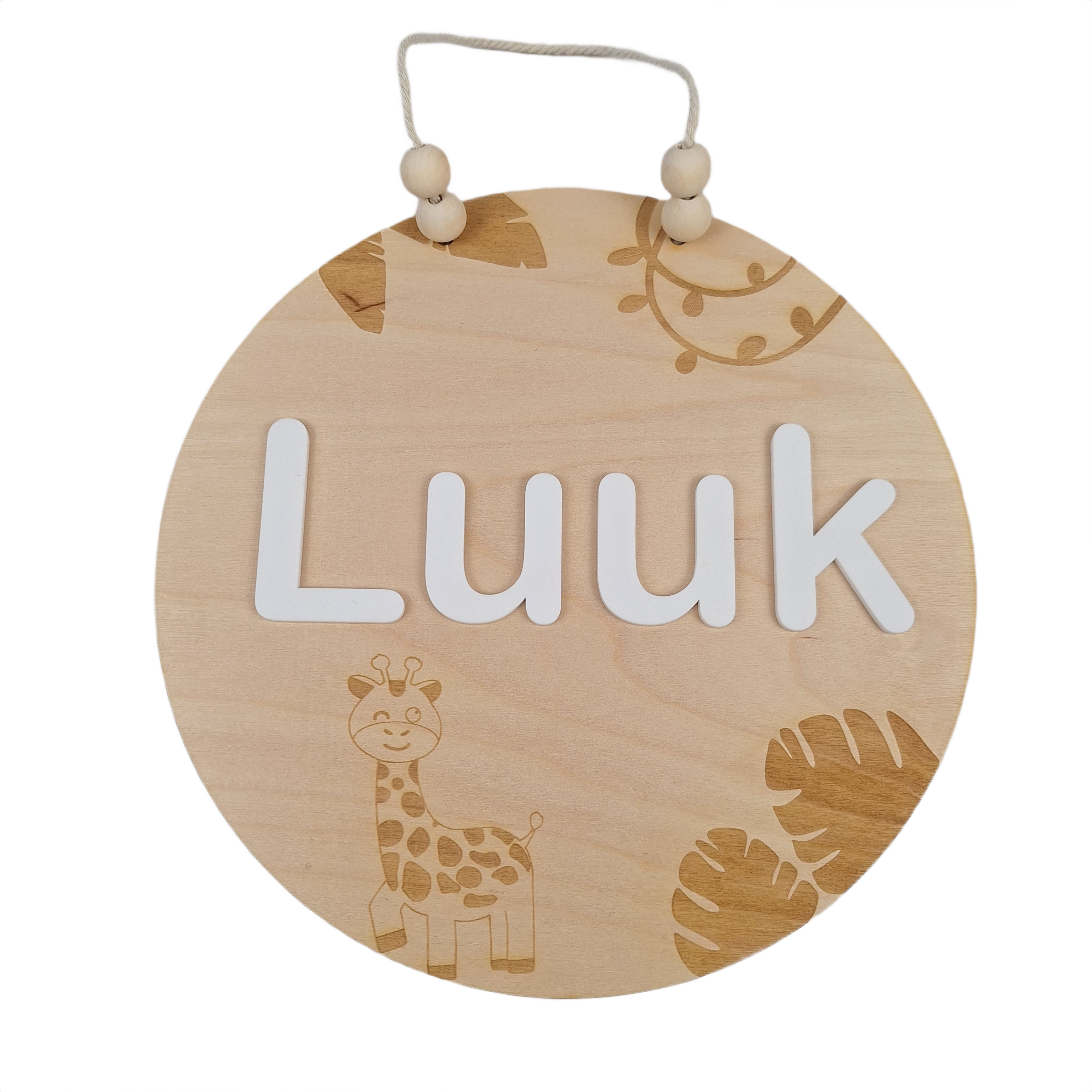 Houten naambord jungle