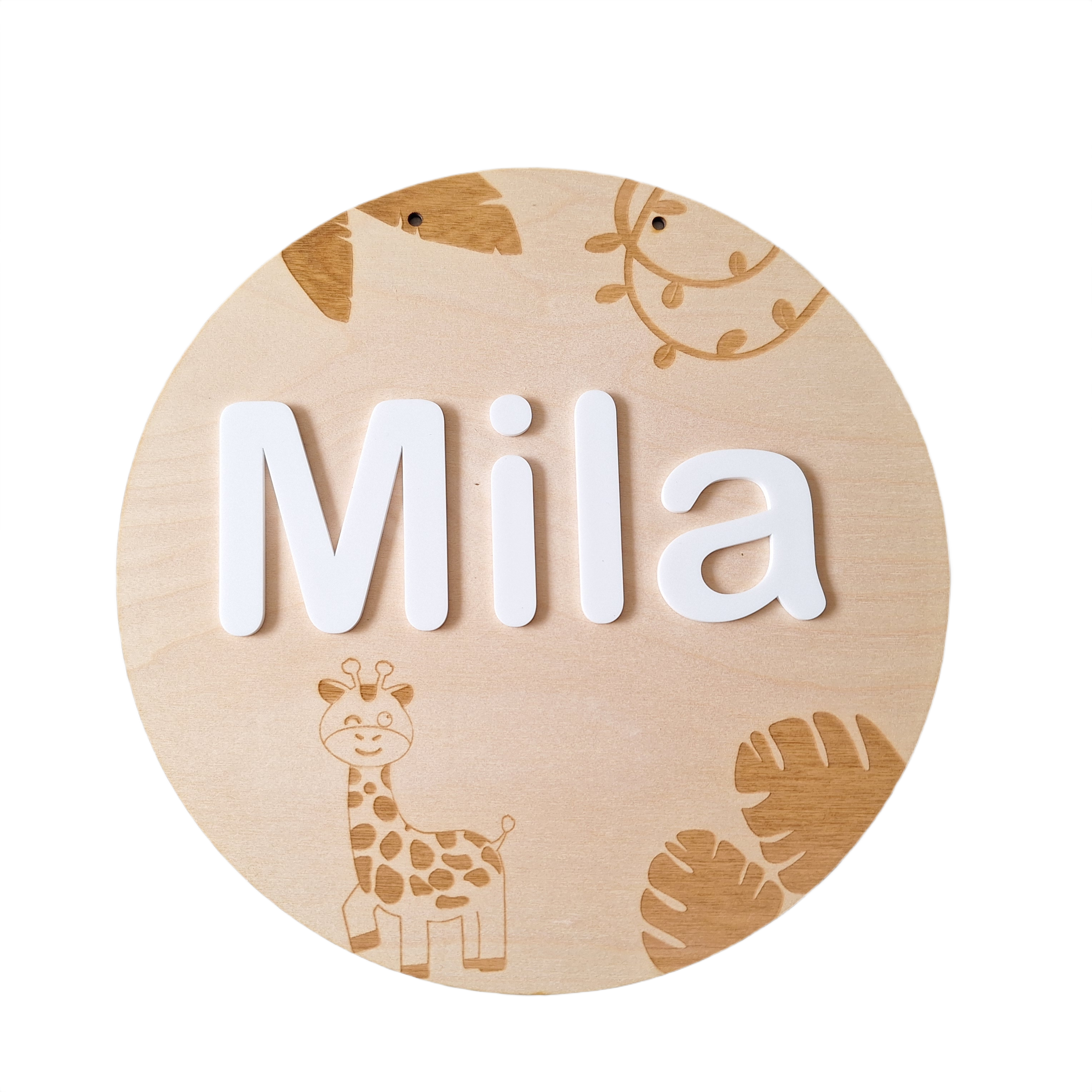 Houten naambord jungle