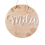 Houten naambord jungle