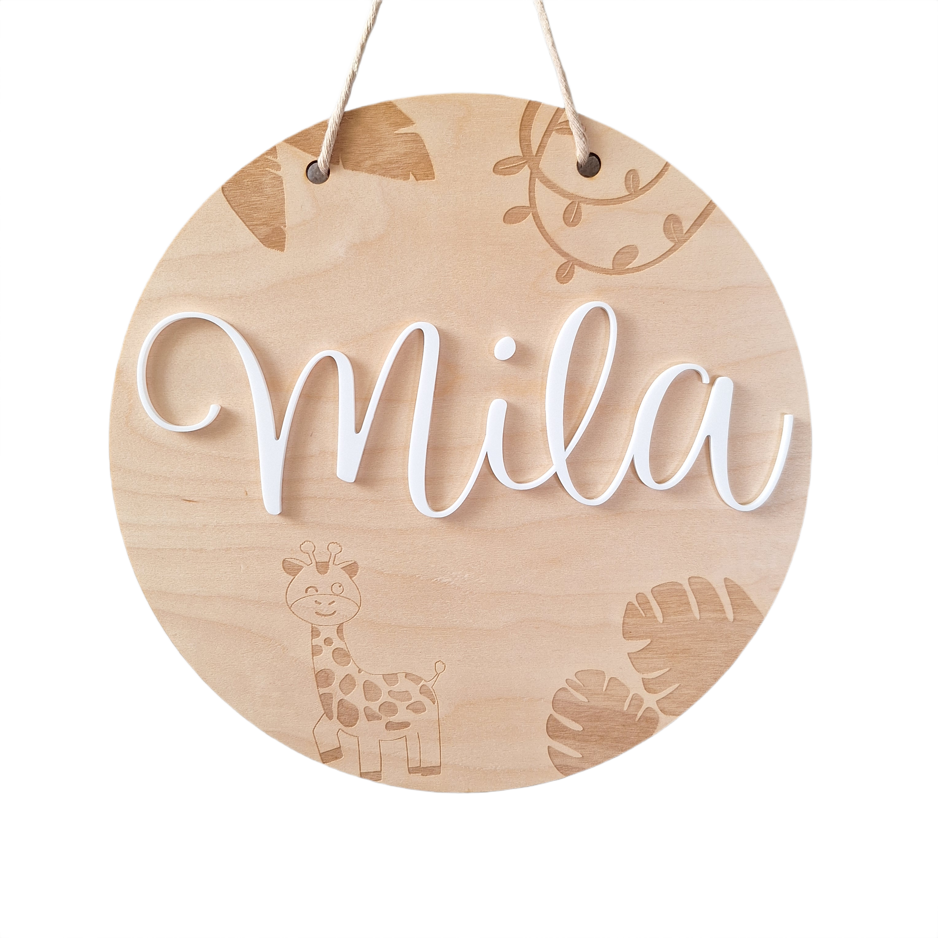 Houten naambord jungle