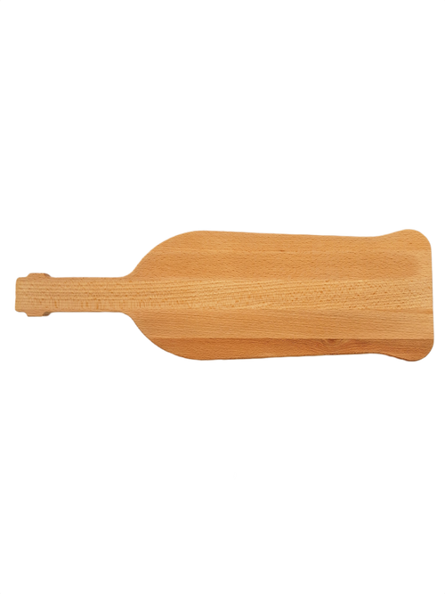 houten borrelplank in de vorm van een fles