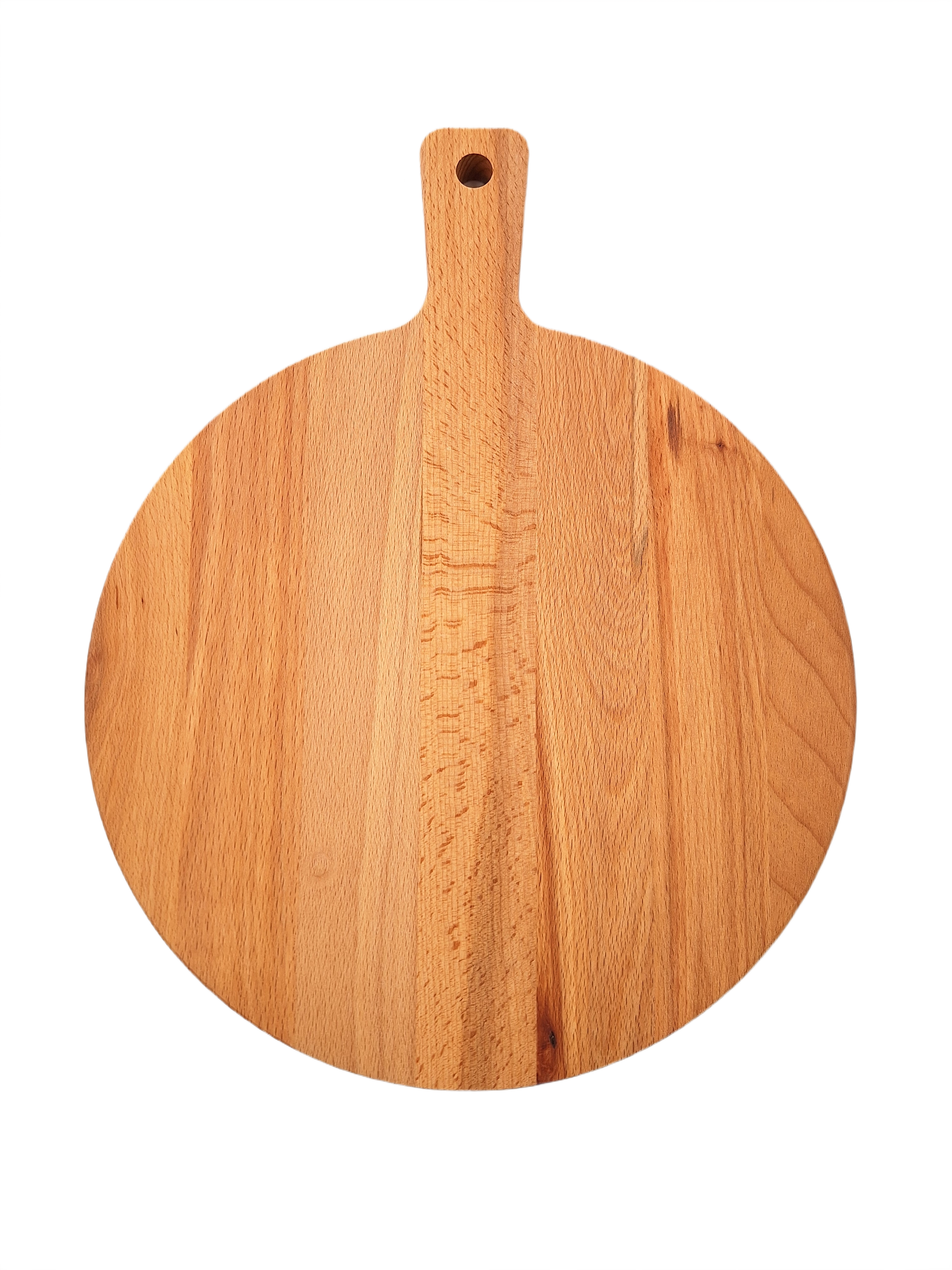 houten ronde borrelplank met  handvat